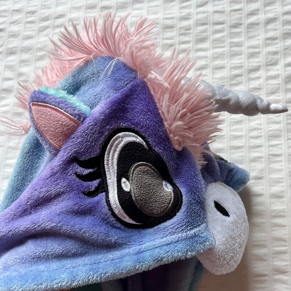 Funzietime Blue and Purple Tie Dye Unicorn Onesie Pajama Costume, Adult XS - Picture 8 of 14